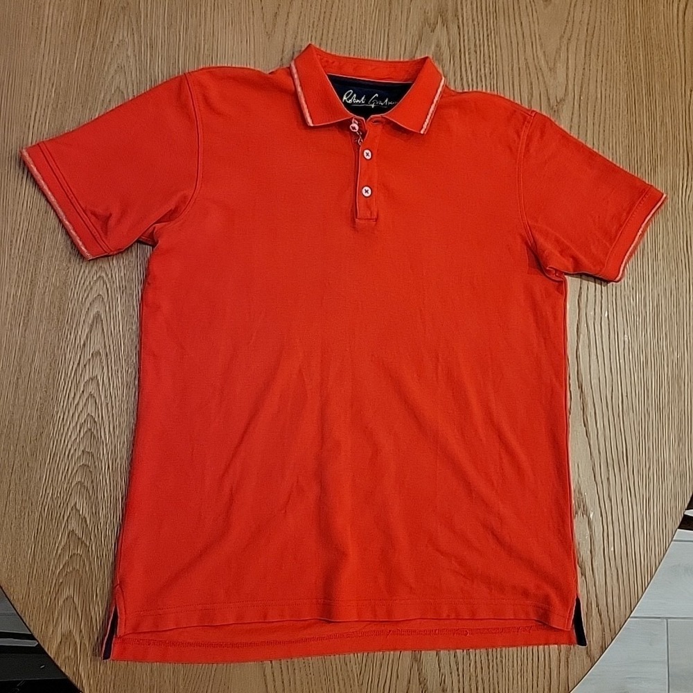 Robert Graham Polo Shirt Men's Medium Red Golf Casual Classic Fit Short Sleeve